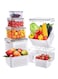 5Pcs Food Storage Containers,Fruit-Storage-Containers,Fridge Organizer with Removable Draining Colanders and Lid,Leakproof Fridge Organizer for Vegetables Salad Berry Meat Keep Fresh (Rectangle-5pcs)