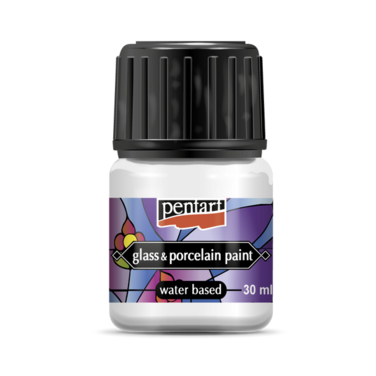 GLASS &amp; PORCELAIN PAINT 30ML WHITE