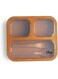 Citron- Bento Box Lunchbox comes with Fork and Spoon   Snack and Portion Control Containers for Kids &amp; Adults   Leakproof and BPA Free- Caramel