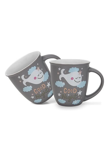 2-Piece Mugs 380ml Good Night Coffee Mugs Set Couple Mug Valentines Day, New Bone China with Non Slip Bottom Coffee Cups for for Tea, Coffee, Present For Her/Him, Surprise Gift For Heart Day