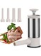 NALACAL Sausage Stuffer, Sausage Stuffer Machine Stainless Steel Vertical Homemade Sausage Maker 4 Stuffing Tubes, Fast Sausage Filling Manual Sausage Stuffer Machine, with Anti Slip Rubber Ring (2LB)
