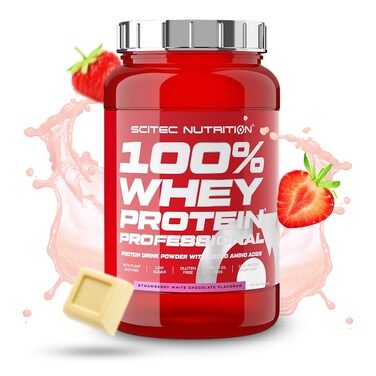 Scitec Nutrition 100% Whey Protein Professional, White Chocolate Strawberry, 2 LB
