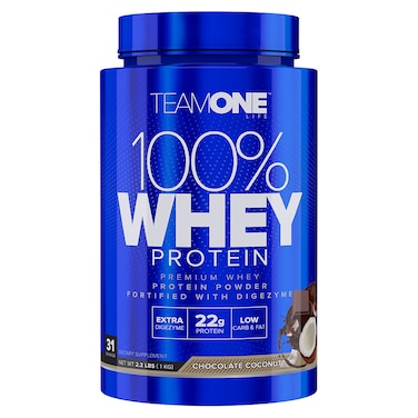 Team One 100% Whey Protein , Chocolate Coconut, 2.2 LB
