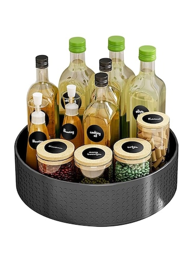 U-HOOME Lazy Susan Turntable Organizer for Cabinet,360 Degree Rotating Kitchen Spice Storage Organizer for Cabinet, Pantry, Fridge, Refrigerator Bathroom Countertops Shelf (1 tier)