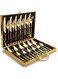 Cutlery Set Stainless Steel Flatware Tableware Golden Cutlery Set Spoons Knives Forks For Kitchen(Gold)