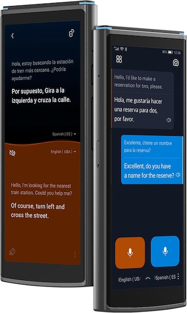 iFLYTEK AI Language Translator Device &mdash; 2-Year Free Global Data &amp; Real-Time Voice Translation Device, HIPAA-Compliant, 60 Languages &amp; 18 Offline Packs for Business and Travel, Black