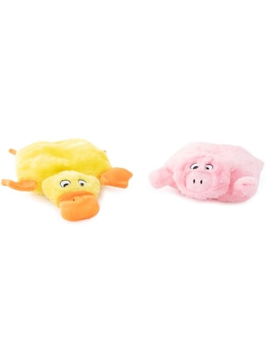 ZippyPaws Squeakie Pads - 2-Pack, Duck, Pig
