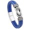 Simple Alloy Magnetic Clasp Leather Bracelet Personalized Braided Bracelet, Style: Blue 21cm