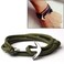 Alloy Anchor Charm Multilayer Leather Friendship Bracelets (Army Green)