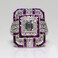Luxury Square Women Crystal Zircon Engagement Ring, Ring Size:10(Purple)