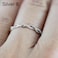 Woman Classical Cubic Zirconia Twist Shape Ring, Color:Silver(8) (8)