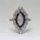 Women Sapphire Rhinestone Engagement Ring, Ring Size:7