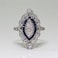 Women Sapphire Rhinestone Engagement Ring, Ring Size:8