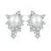 BSE761 Sterling Silver S925 White Gold Plated Zirconia Bead Earrings