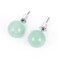 1 Pairs DIY Simple Round Natural Agate Stone Women All-match Stud Earrings(Green Jade)