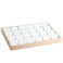Bamboo Wooden Grid Liner Jewelry Display Tray Necklace Pendant Storage Tray Showcase, Style: 24 Grid White Leather