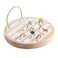 Solid Wooden Round Ring Jewelry Display Board Jewelry Bracelet Storage Tray, Style: Leather ( White )