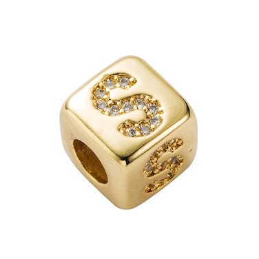 English Letter Beads Bracelet Brass Micro-inlaid Couple Red String Pull DIY Bracelet Jewelry, Style:S