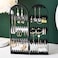 Earrings Studs Display Rack Folding Screen Jewelry Display Stand Necklace Storage Rack, Color: 2 Doors Black