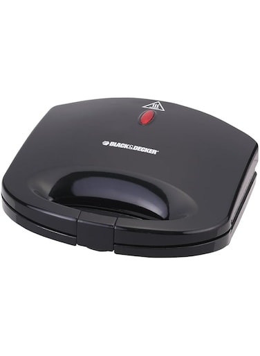 Black &amp; Decker 600W 2 Slice Non-Stick Sandwich Maker Black TS1000-B5 2 Years Warranty