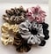 ELAUR Silk Scrunchies Satin for Women Girls   No Frizz No Crease   Soft Hair Accessories  Medium Hair Ties Scrunchy   Black Pink Grey Elastic Hair Band   Pack of 6 Colors (Hazel)
