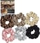 ELAUR Silk Scrunchies Satin for Women Girls   No Frizz No Crease   Soft Hair Accessories  Medium Hair Ties Scrunchy   Black Pink Grey Elastic Hair Band   Pack of 6 Colors (Hazel)