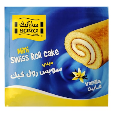 Sara Vanilla Mini Swiss Roll Cake, 25g Pack of 20