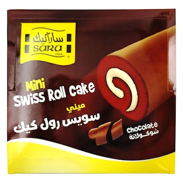 Sara Chocolate Mini Swiss Roll Cake, 25g Pack of 20