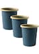 Qiccijoo 3Pack Trash Can Wastebasket 12L Trash Bin Garbage Can for Compact Spaces, Bathroom, Office, Bedroom, Kitchen,Laundry Room(Blue)