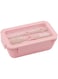 Lunch Containers for Adults/Kids/Toddlers, 1100ML, 4/3/2 Compartments, Microwave/Dishwasher/Freezer Safe, BPA Free (Pink 309)