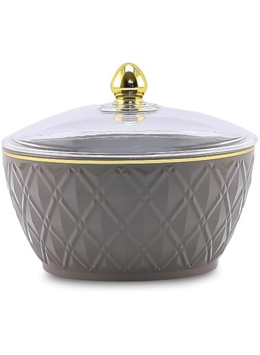 Beastory Rose Dates Pot with Cover, 14 cm x 7 cm Size, Grey