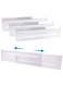 4 Piece Acrylic Drawer Dividers Organizers, Clear Plastic Drawers Separators