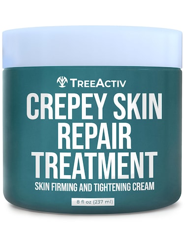 TreeActiv Crepey Skin Repair Treatment, 8oz, Firming Cream For Face and Neck, Skin Firming and Tightening Lotion with Hyaluronic Acid, Crepey Skin Treatment that Moisturizes Dry Crepe Skin, 500+ Uses