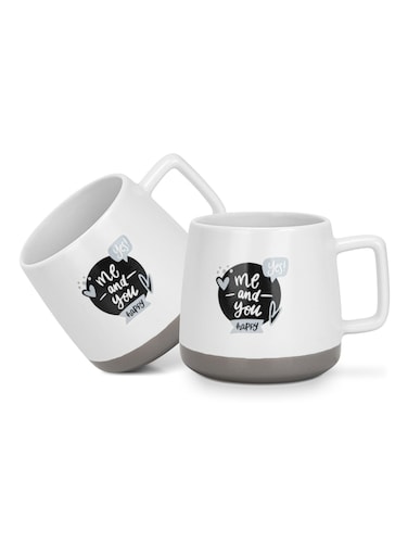 2-Piece Mugs 400ml Me And You Happy New Bone China