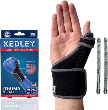 Kedley Thumb &amp; Wrist Support For Right &amp; Left Hand, Neoprene Brace With Two Removable Metal Stays To Adjust The Level, Support For De Quervains Tenosynovitis Splint, Arthritis &amp; Tendonitis