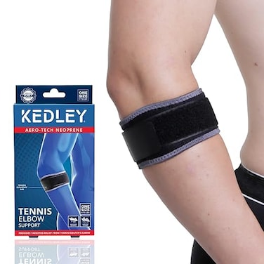 Kedley Tennis Elbow Support (Universal Size), Heat Generating, Airflow System, Fits Left &amp; Right, Moisture Wicking, Pack Of 1
