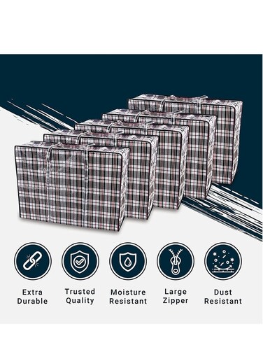 Pack of 4 Strong Storage Laundry Bags &acirc;&euro;&ldquo; Big Moving/Shopping Bags with Zipper &amp; Handles - Reusable Storage Zip Bag, Extra Large Heavy Duty Nylon Organizer Bags for Quilts Blankets Pillows Cloths