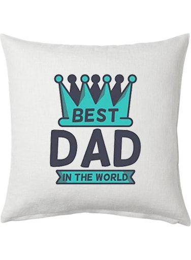 Best Dad In The World Printed Cushion polyester White 40x40cm