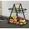 2 Tier Metal Fruit &amp; Vegetable Basket Stand for Kitchen Counter, Black Wire Storage Organizer Rack
