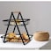 2 Tier Metal Fruit &amp; Vegetable Basket Stand for Kitchen Counter, Black Wire Storage Organizer Rack