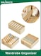 3-Piece Foldable Wardrobe Organizer Set, Small 7-Grid, Large 6-Grid and 20-Grid Breathable Fabric Drawer Storage Boxes (Beige)