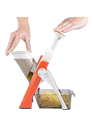 ECVV Mandoline Vegetable Slicer With Adjustable Thickness, Orange/White, LC-VCutter-O