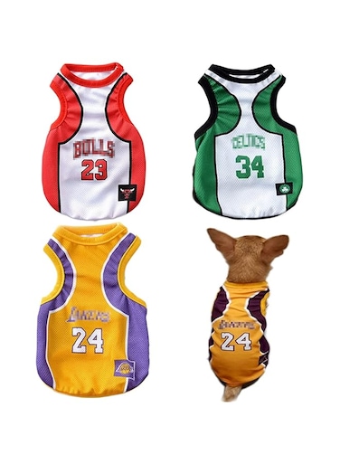 TOMVAES 3Pack Dog Clothes for Small Dog Girl Puppy Clothes for Chihuahua Yorkies Bulldog Clothes for Medium Dogs Boy Basketball Jersey Pet Outfits Dog Shirt Apparel Accessories (Medium)