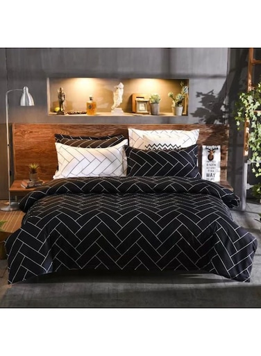 Printed Duvet Cover Set 400 thread Count Single Size Beding Set Cotton Breathable &amp; Cozy Bed Sheet Set Include Duvet Cover &amp; Fitted Sheet With 2 Soft Pillow Coves