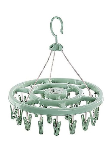 Cloth Hanger With Clips Green 360grams