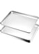 Baking Tray Set of 2, Stainless Steel Oven Tray&ndash; Large Cookie Sheet Pan for Baking Cooking Serving - 40 x 30 x 2.5 cm, Healthy &amp; Non Toxic, Easy Clean &amp; Dishwasher Safe