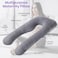 Pregnancy pillow U shaped Maternity Body long pillows for sleeping to pregnant women with washable velvet cover (Dark Grey, 55")