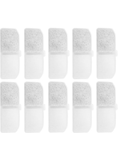 YHRY 10pcs Pet Fountain Filter Set, Triple Filtration System Activated Carbon for Automatic Pet Water Dispenser for Cats Dogs