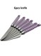 6-Piece Kitchen Knife Set with Plastic Handles - Stainless Steel