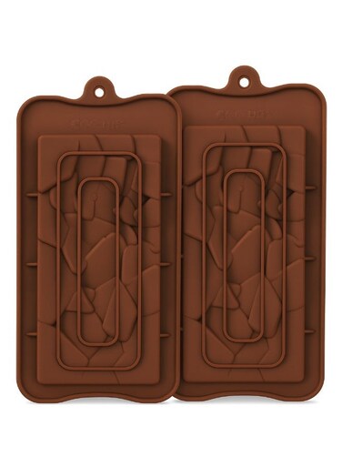 Silicone Chocolate Molds 2 Pieces Set &acirc;&euro;&ldquo; Non-Stick Flexible Reusable Silicone Baking Molds for Chocolate, Candy, Ice, Jelly &amp; Soap &acirc;&euro;&ldquo; Heat Resistant, Easy to Clean, Food Grade Silicone